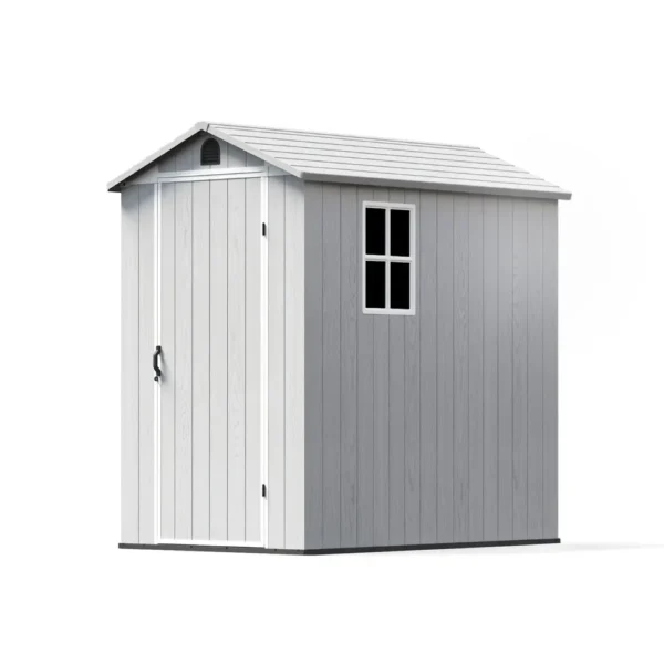 patiowell-fit-it-4x6-plastic-shed-1 Patiowell 4x6 Plastic Storage Shed for Bike, Light Gray
