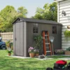 Patiowell 4x8 Plastic Storage Shed, Dark Gray