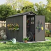 Patiowell 4x8 Plastic Storage Shed, Dark Gray