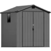 Patiowell 6x6 ft Plastic Shed with Vents and Window, Dark Gray
